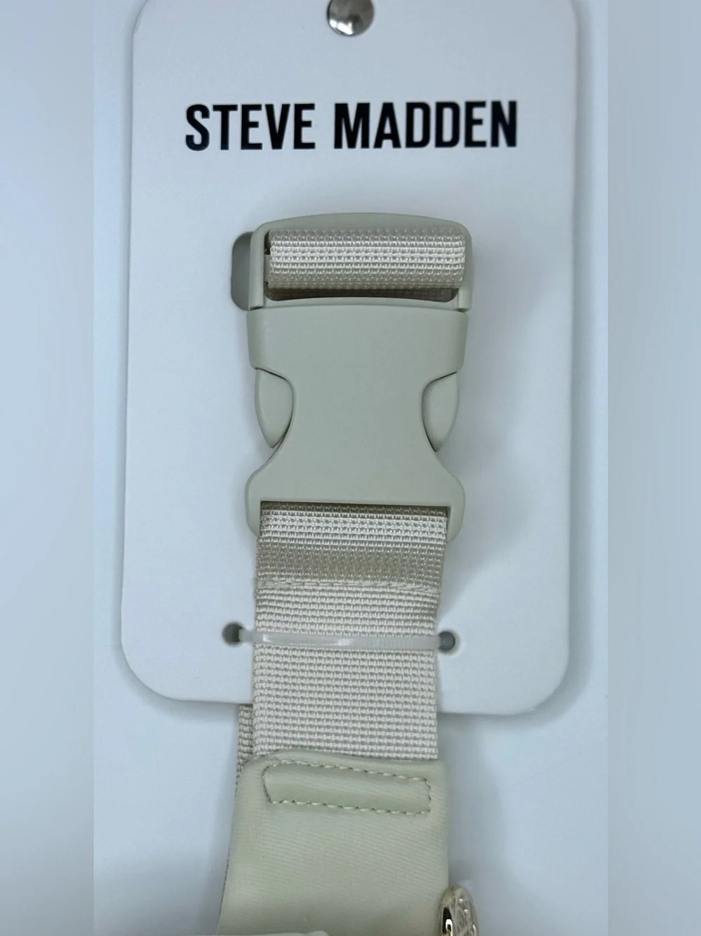 Steve Madden White Quilted Belt Bag Crossbody Gold Hardware Y2K Chic 🤍✨